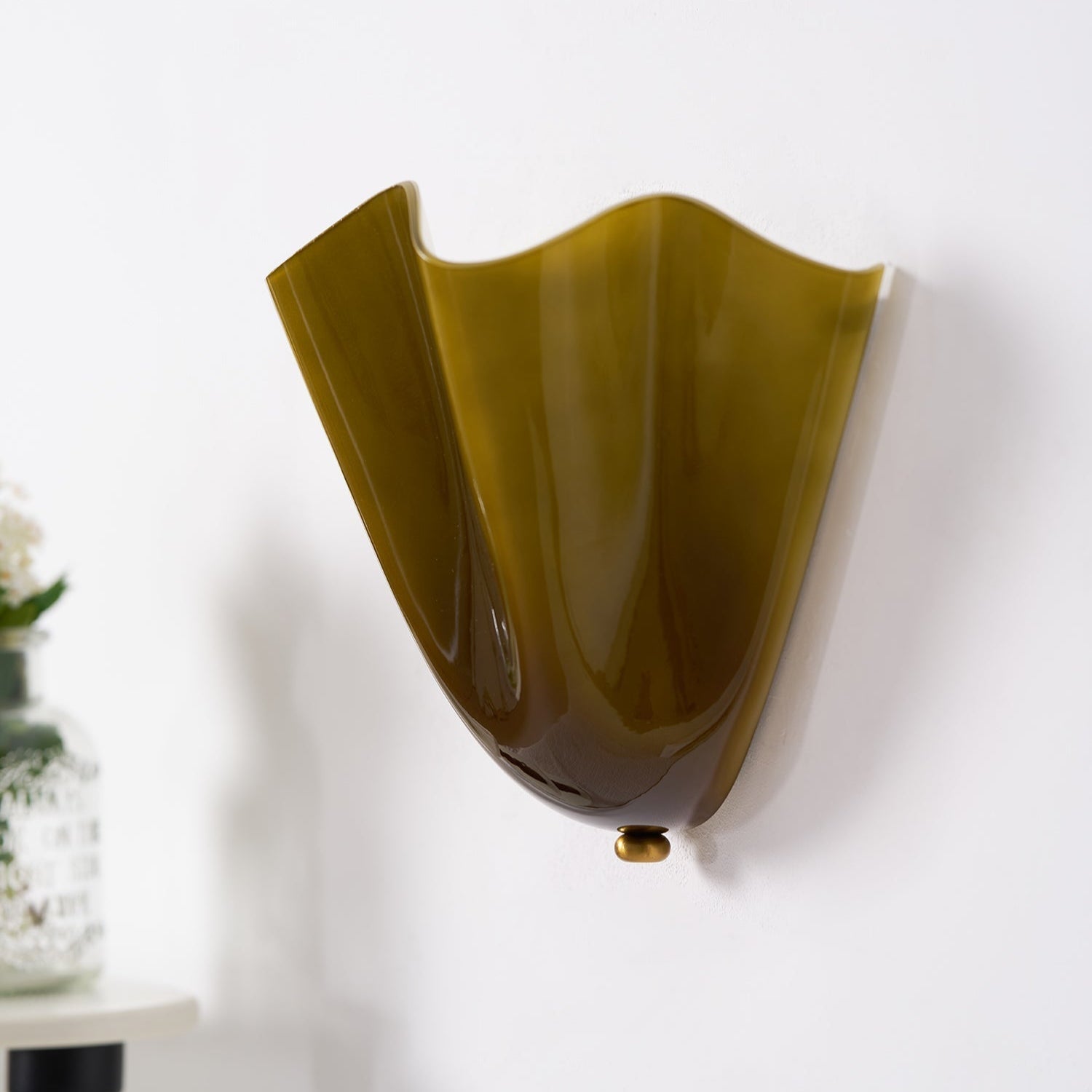 Kinkiet Art Deco ze Szklanym Kloszem w Kształcie Tulipana