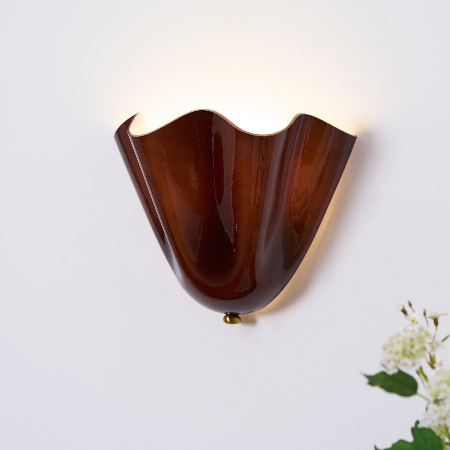 Kinkiet Art Deco ze Szklanym Kloszem w Kształcie Tulipana