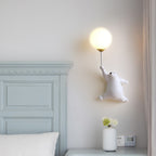 Kinkiet Dziecięcy Miś z Balonem ze Kulistym Kloszem