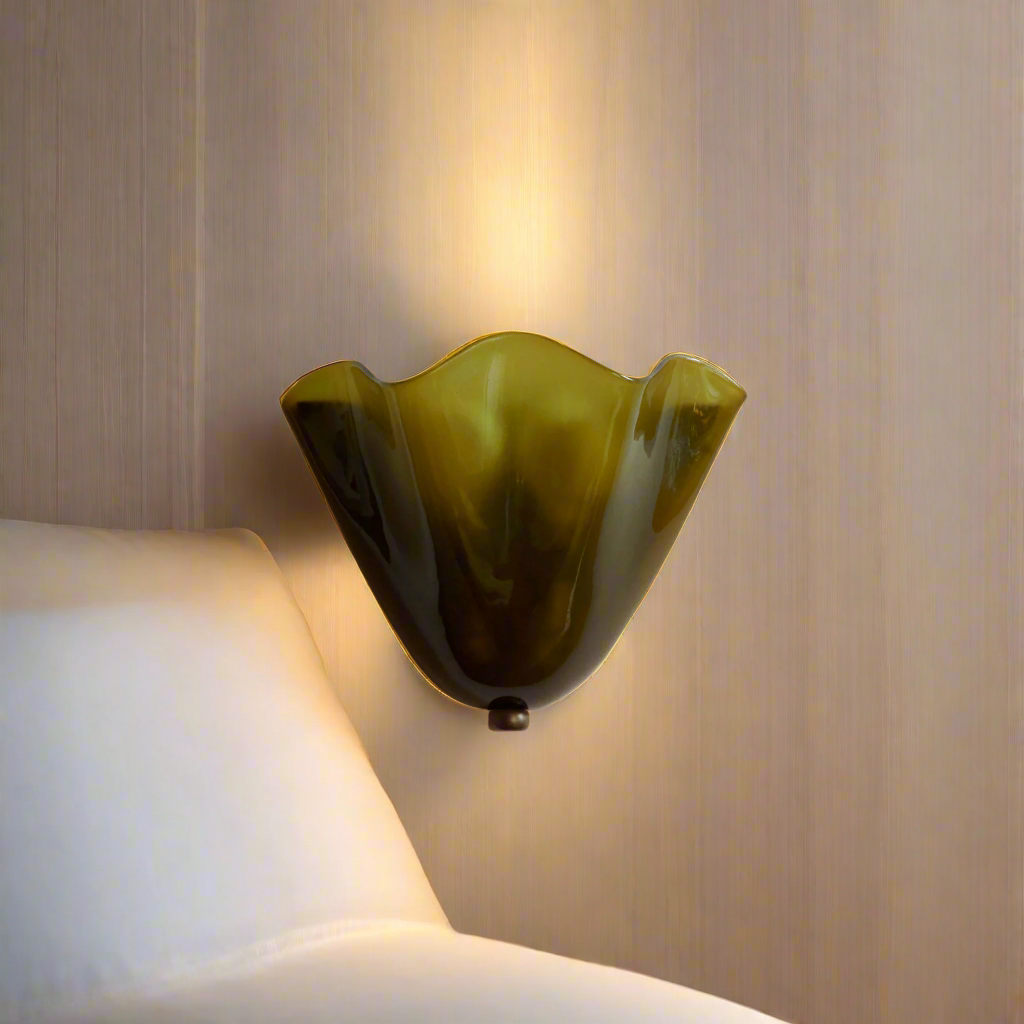 Kinkiet Retro Art Deco z Kloszem w Kształcie Muszli