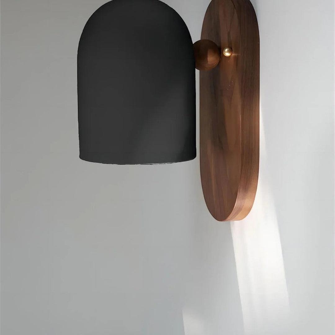 Kinkiet Ścienny Minimalistyczny z Drewnianym Akcentem