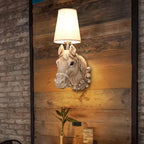Kinkiet Vintage z Głową Konia i Abażurem