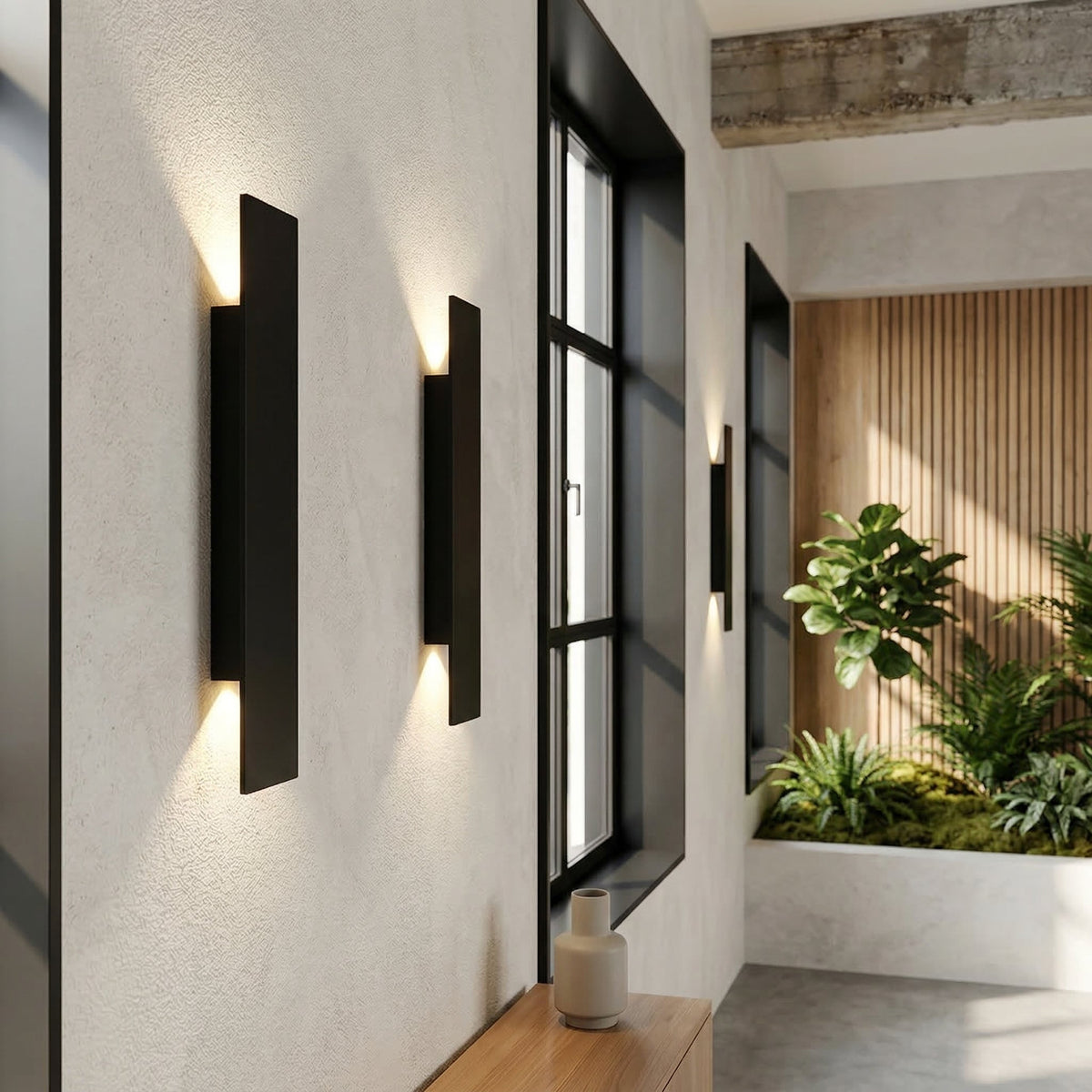 Kinkiet Zewnętrzny Minimalistyczny z Dwukierunkowym Światłem i Zintegrowanym LED