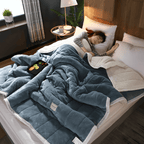 Koc Dwustronny Sherpa Fleece z Pikowaną Powierzchnią