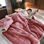 Koc Dwustronny Sherpa Fleece z Pikowaną Powierzchnią