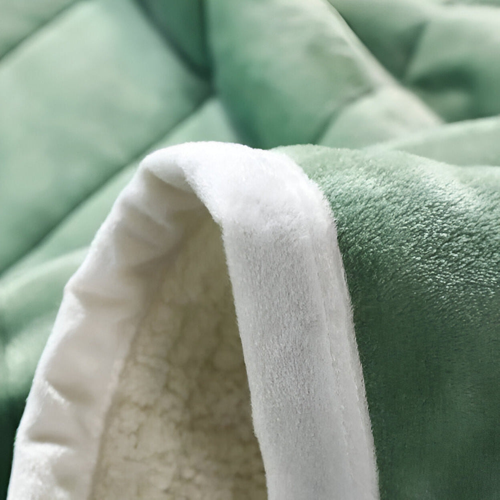 Koc Dwustronny Sherpa Fleece z Pikowaną Powierzchnią