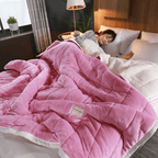 Koc Dwustronny Sherpa Fleece z Pikowaną Powierzchnią