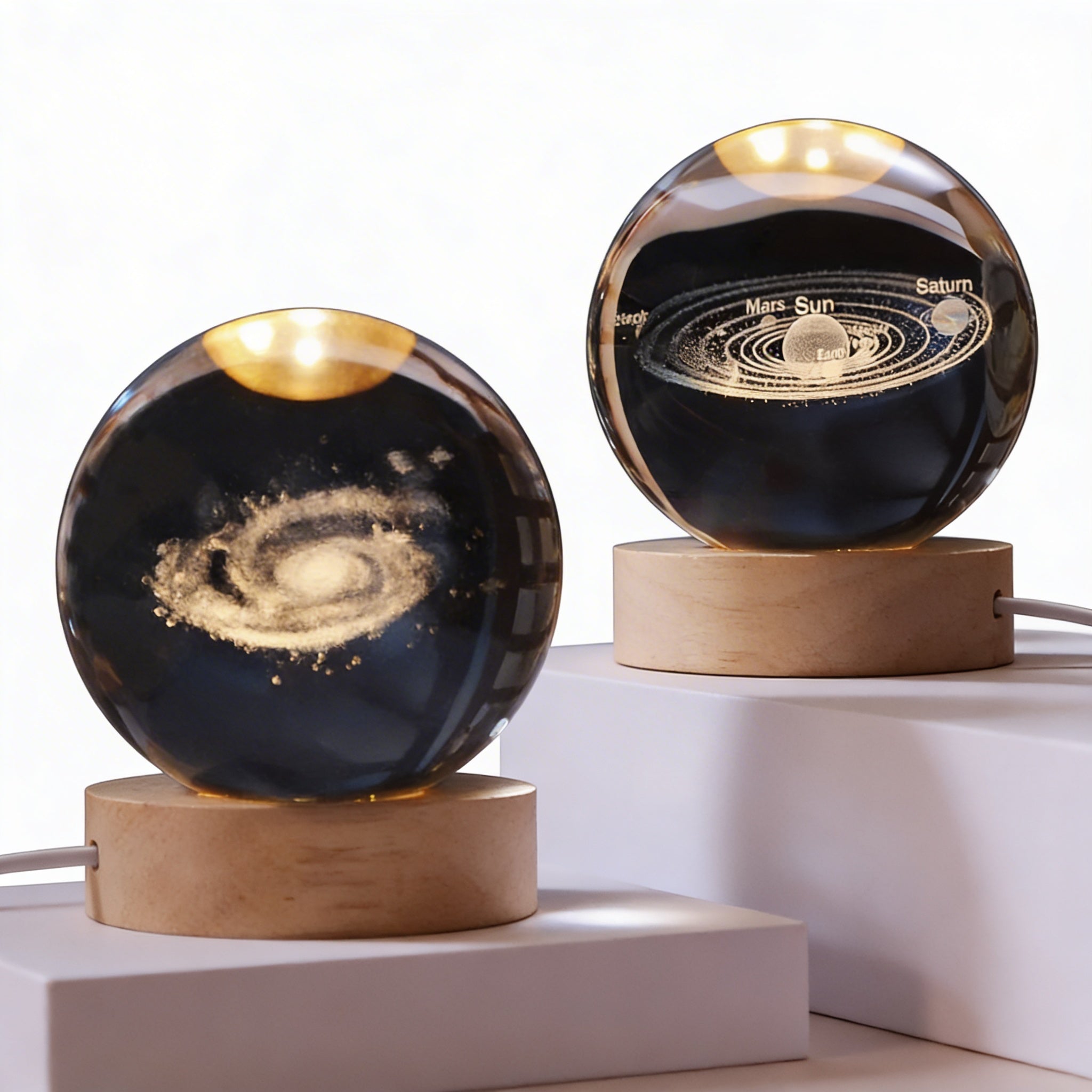 Kryształowa Kula z Grawerem 3D i Podświetleniem LED USB