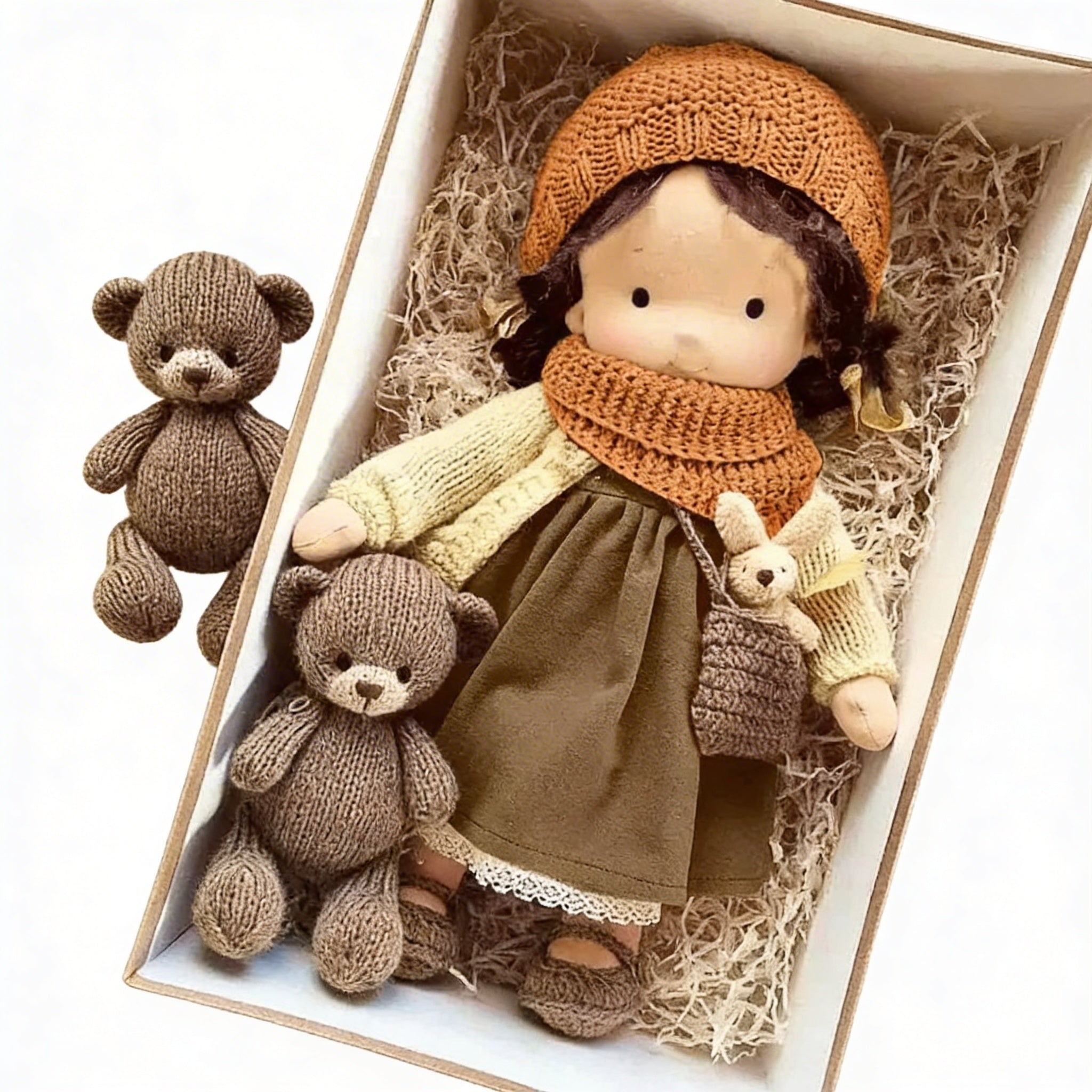 Lalka Przytulanka z Dzianinowymi Dodatkami
