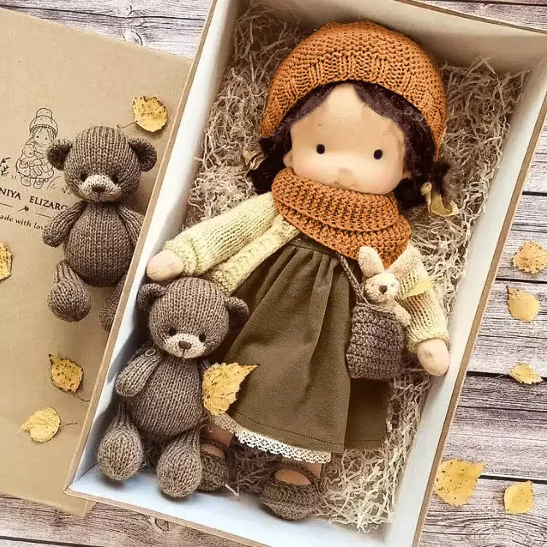 Lalka Przytulanka z Dzianinowymi Dodatkami