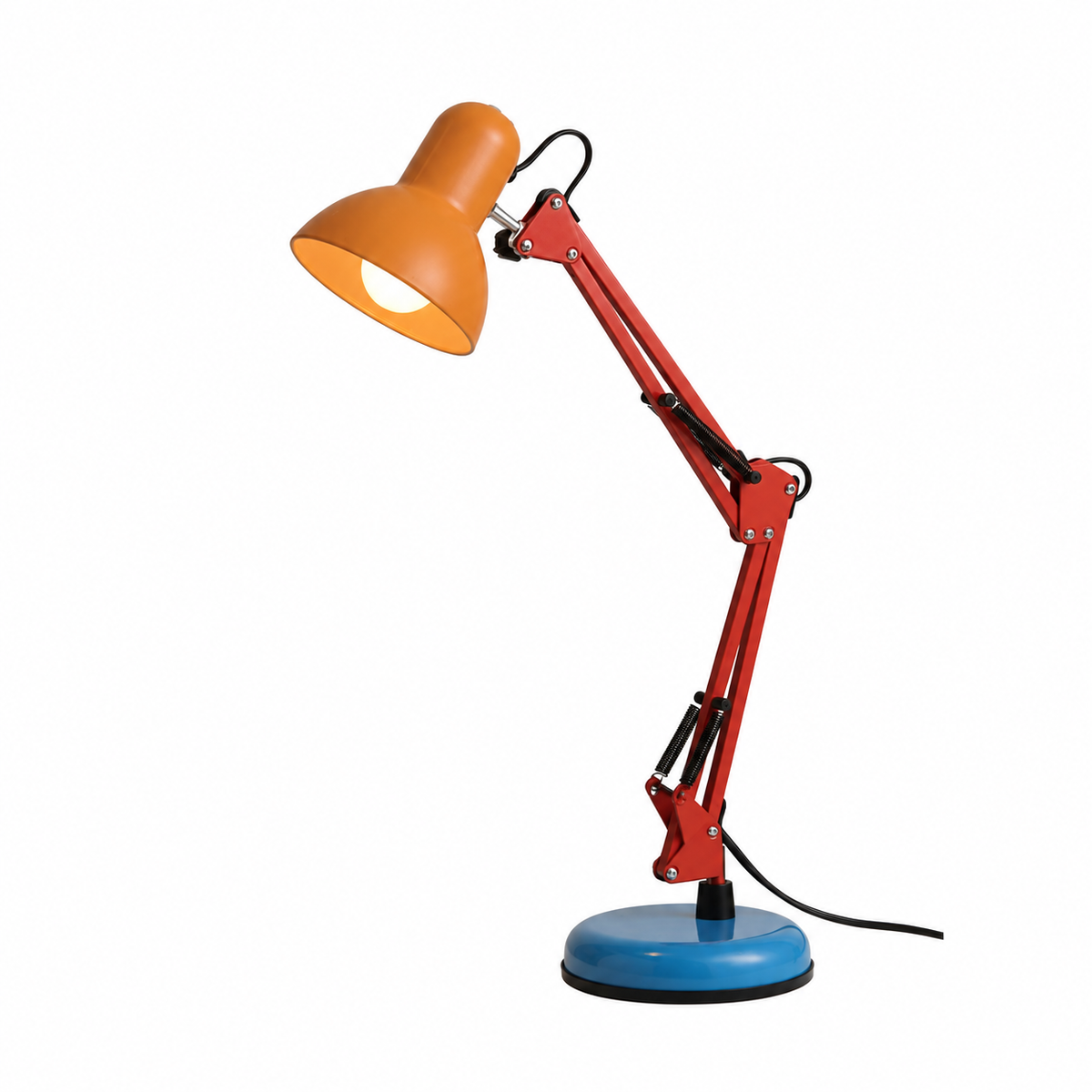 Lampa Biurkowa Retro z Regulowanym Ramieniem i Okrągłą Podstawą