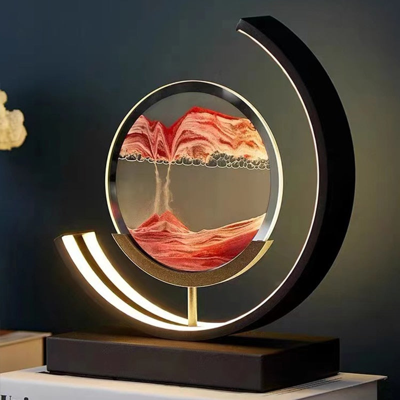 Lampa Dekoracyjna z Ruchomym Piaskiem i Podświetleniem LED