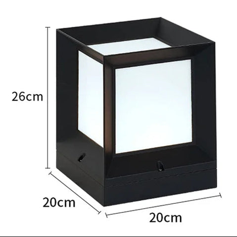 Lampa Ogrodowa na Słupek Nowoczesna z Kwadratowym Kloszem