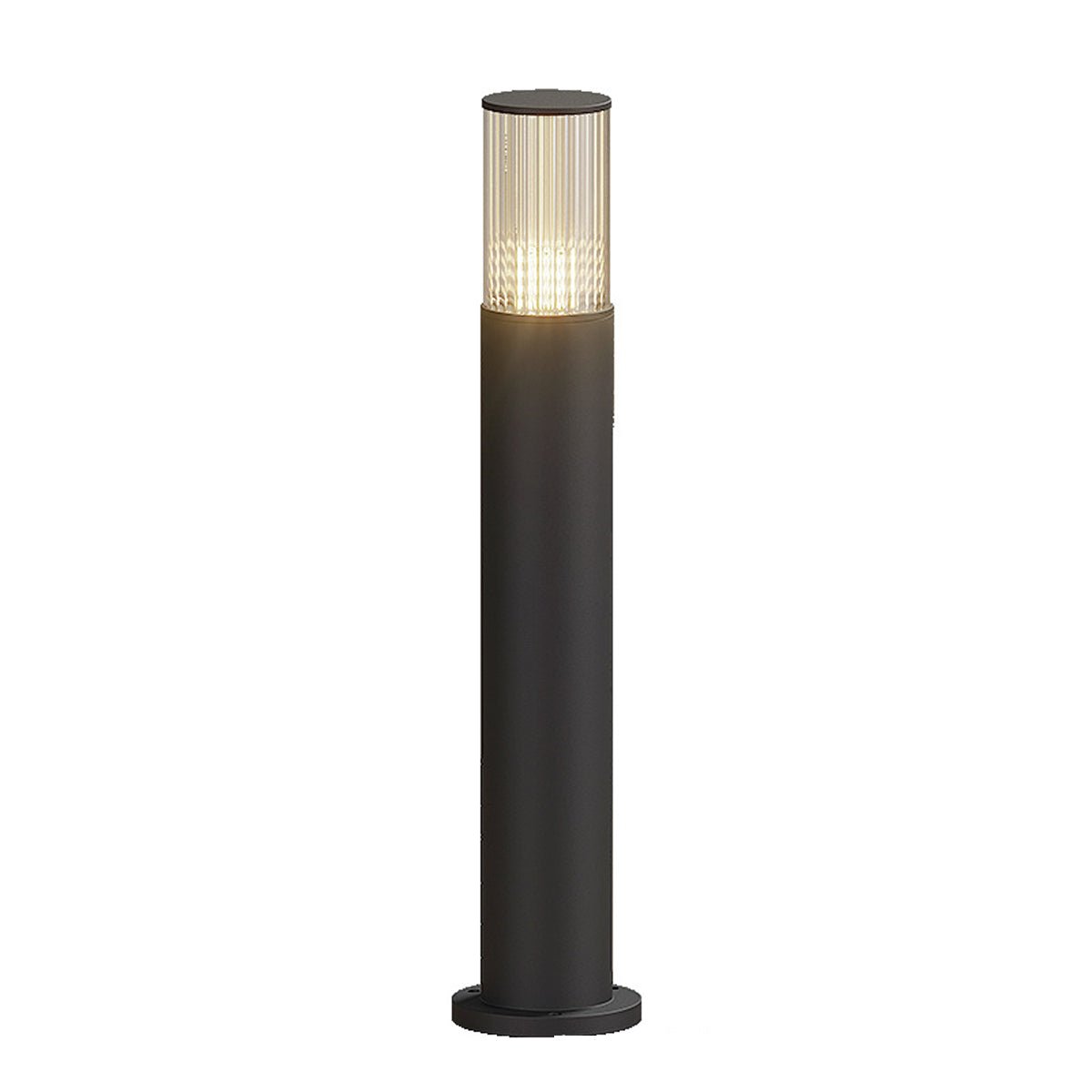 Lampa Ogrodowa Słupkowa Nowoczesna z Ryflowanym Kloszem na Zewnątrz