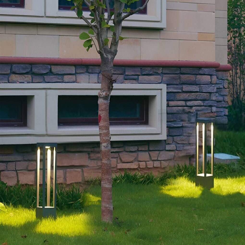 Lampa Ogrodowa Zewnętrzna Modernistyczna ze Zintegrowanym Źródłem Światła na Ścieżkę i Podjazd
