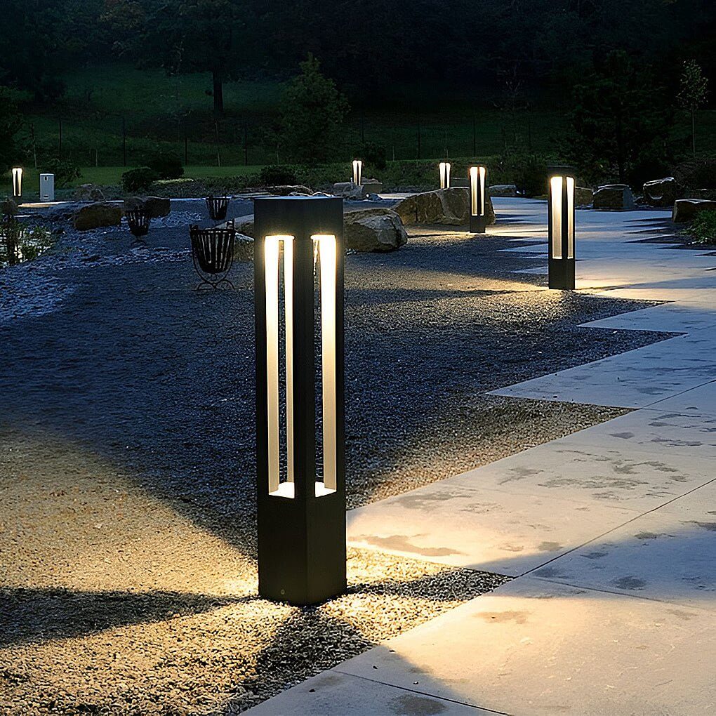 Lampa Ogrodowa Zewnętrzna Modernistyczna ze Zintegrowanym Źródłem Światła na Ścieżkę i Podjazd