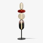 Lampa Podłogowa Art Deco ze Szklanymi Kloszami w Kształcie Kamieni