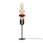 Lampa Podłogowa Art Deco ze Szklanymi Kloszami w Kształcie Kamieni