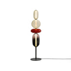 Lampa Podłogowa Art Deco ze Szklanymi Kloszami w Kształcie Kamieni
