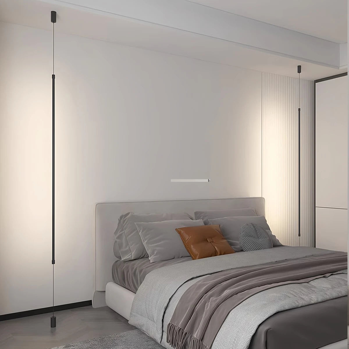 Lampa Podłogowa Minimalistyczna LED od Podłogi do Sufitu z Regulowaną Wysokością