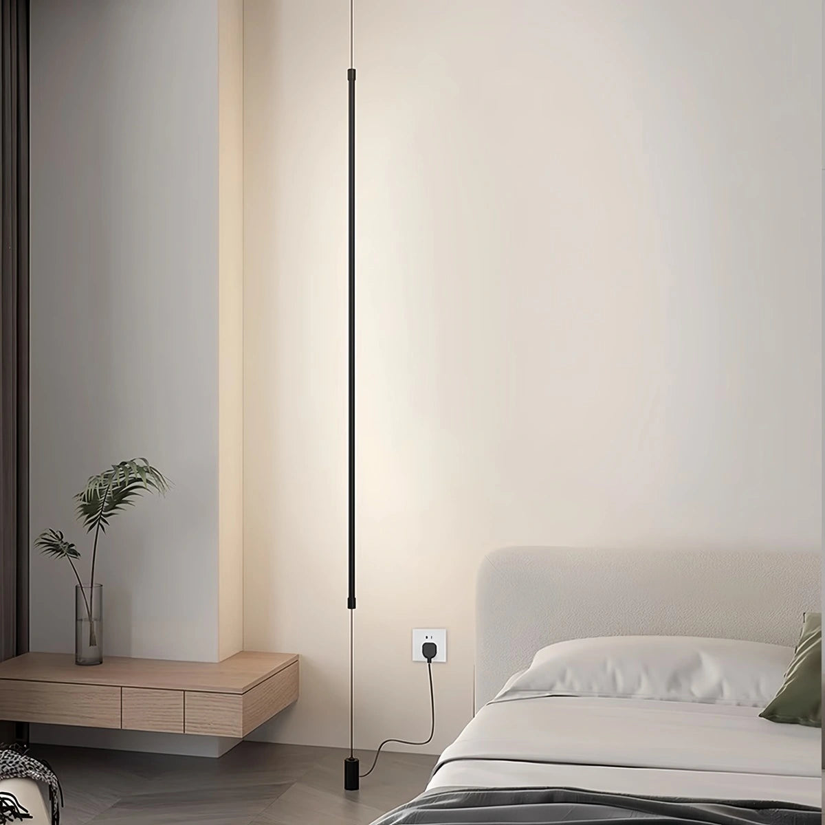 Lampa Podłogowa Minimalistyczna LED od Podłogi do Sufitu z Regulowaną Wysokością