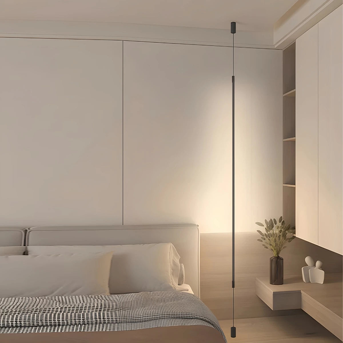 Lampa Podłogowa Minimalistyczna LED od Podłogi do Sufitu z Regulowaną Wysokością