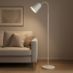 Lampa Podłogowa Skandynawska z Elastyczną Szyją i Okrągłą Podstawą