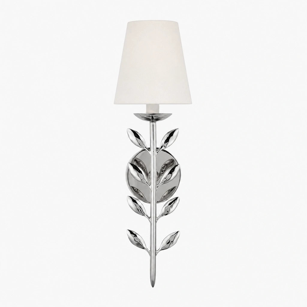 Lampa Ścienna Boho z Motywem Liści i Abażurem