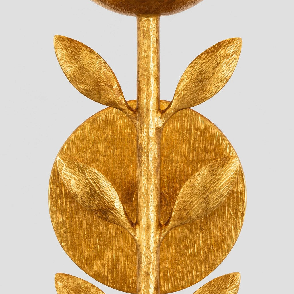 Lampa Ścienna Boho z Motywem Liści i Abażurem