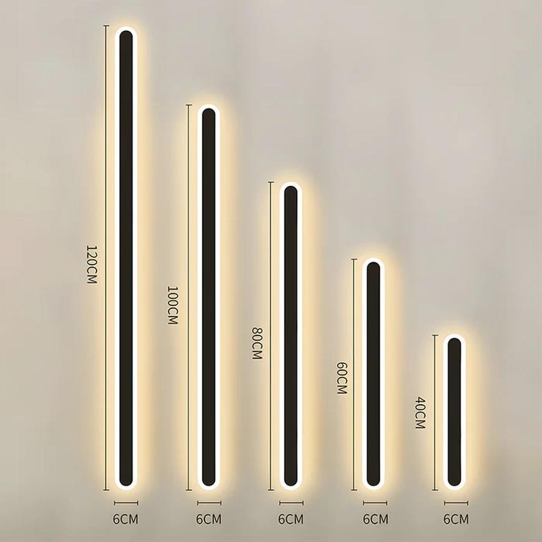 Lampa Ścienna Minimalistyczna Liniowa ze Zintegrowanym Źródłem Światła