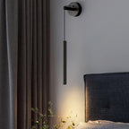Lampa Ścienna Minimalistyczna z Cylindrycznym Kloszem na Kablu