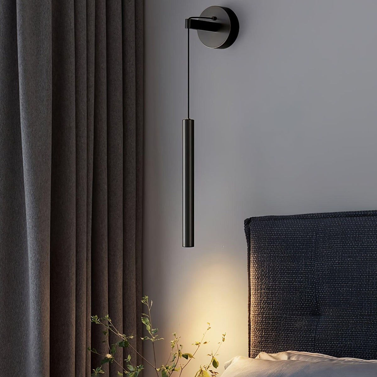 Lampa Ścienna Minimalistyczna z Cylindrycznym Kloszem na Kablu