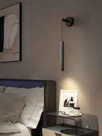 Lampa Ścienna Minimalistyczna z Cylindrycznym Kloszem na Kablu