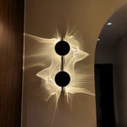 Lampa Ścienna Minimalistyczna z Efektem Falującej Poświaty i Obrotowym Kloszem