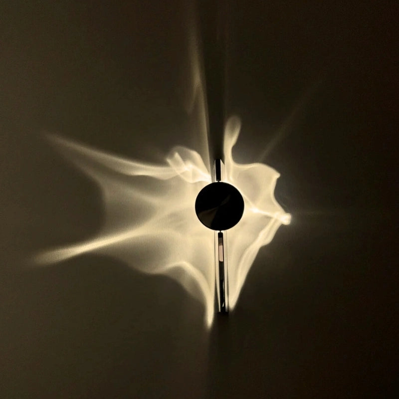 Lampa Ścienna Minimalistyczna z Efektem Falującej Poświaty i Obrotowym Kloszem