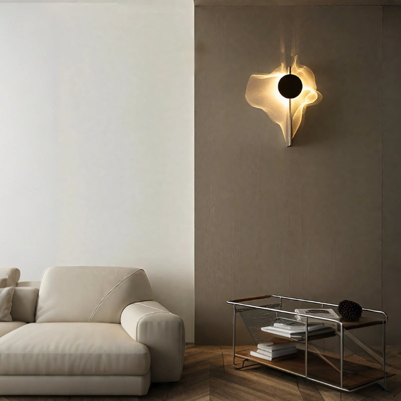 Lampa Ścienna Minimalistyczna z Efektem Falującej Poświaty i Obrotowym Kloszem