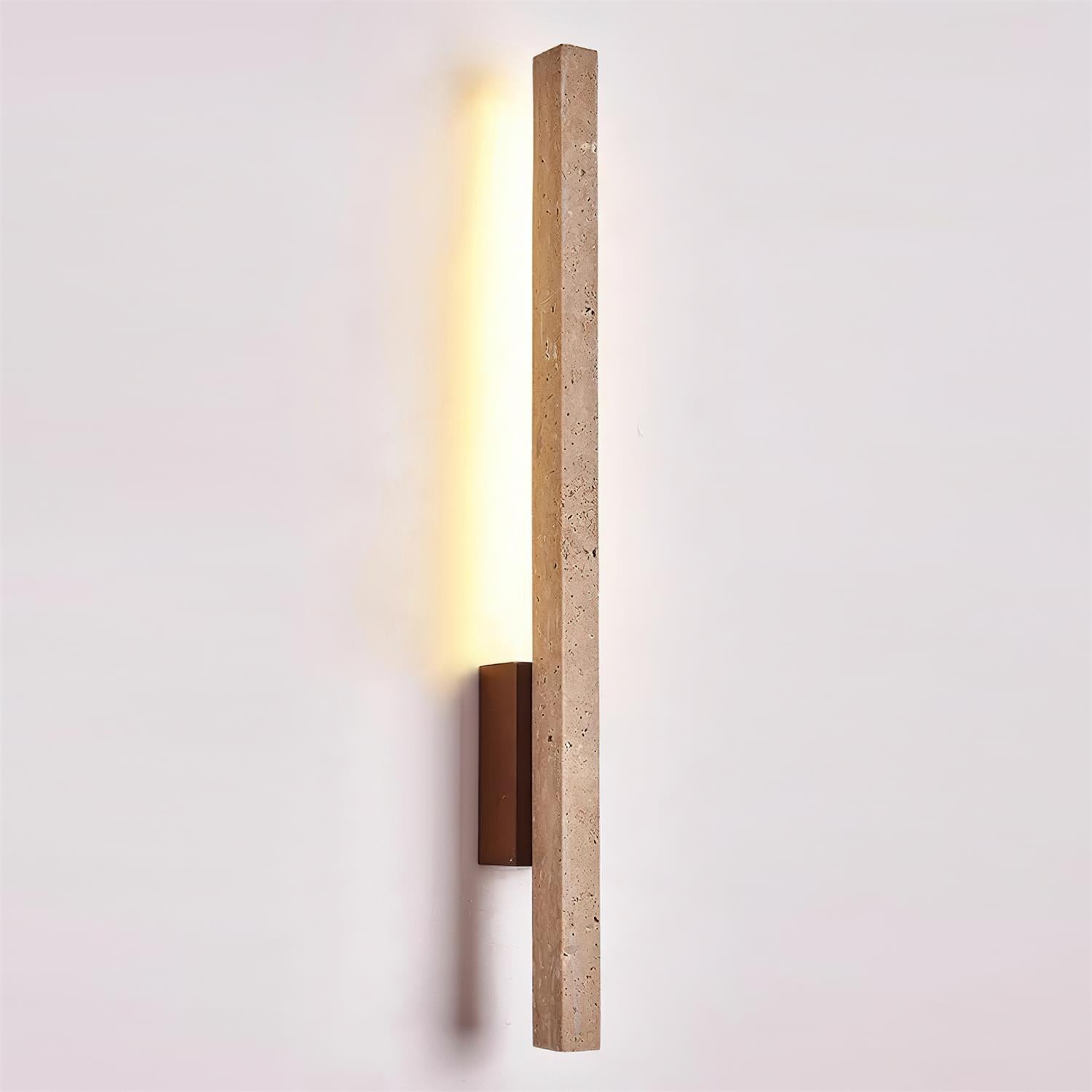 Lampa Ścienna Minimalistyczna z Trawertynu z Wbudowanym Oświetleniem