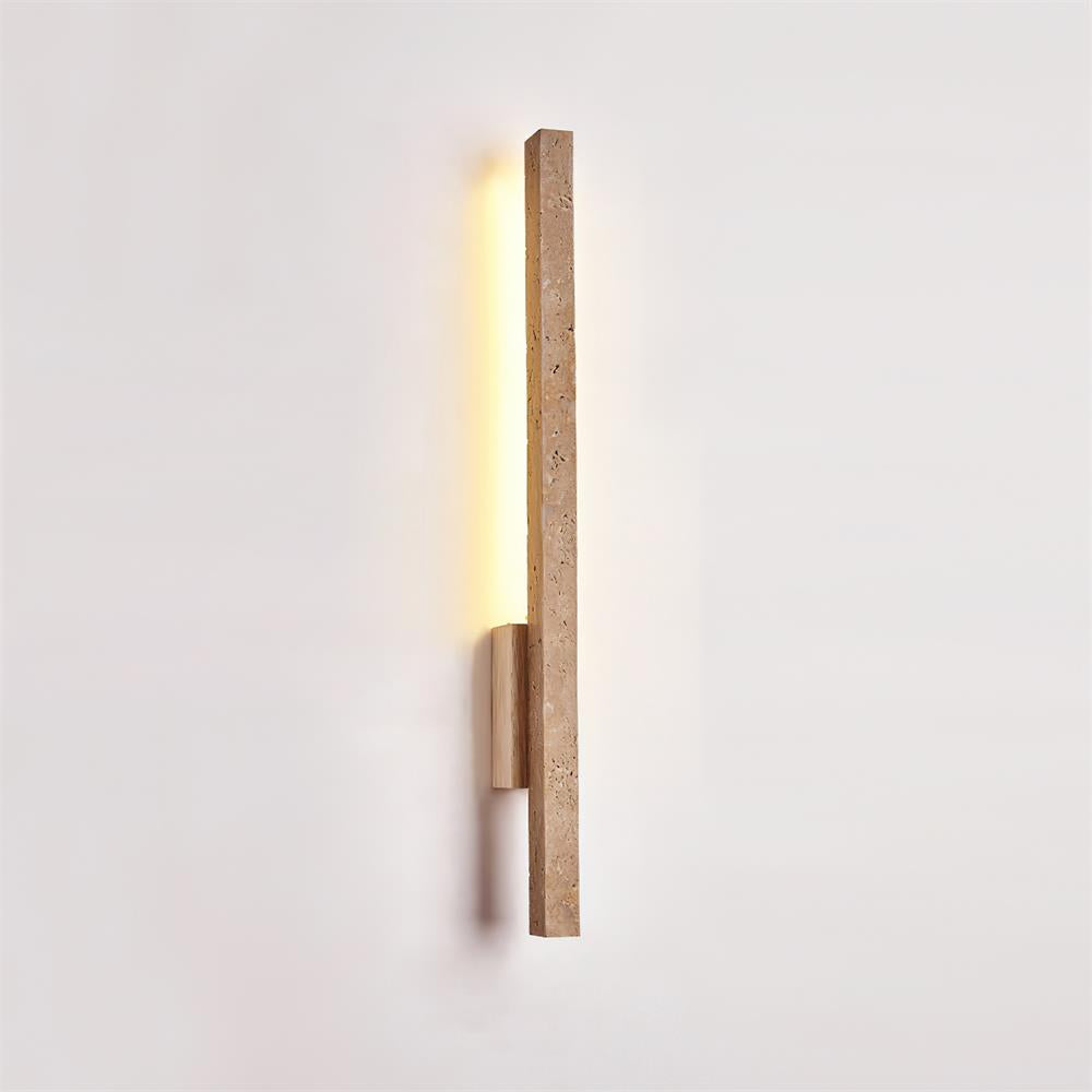 Lampa Ścienna Minimalistyczna z Trawertynu z Wbudowanym Oświetleniem