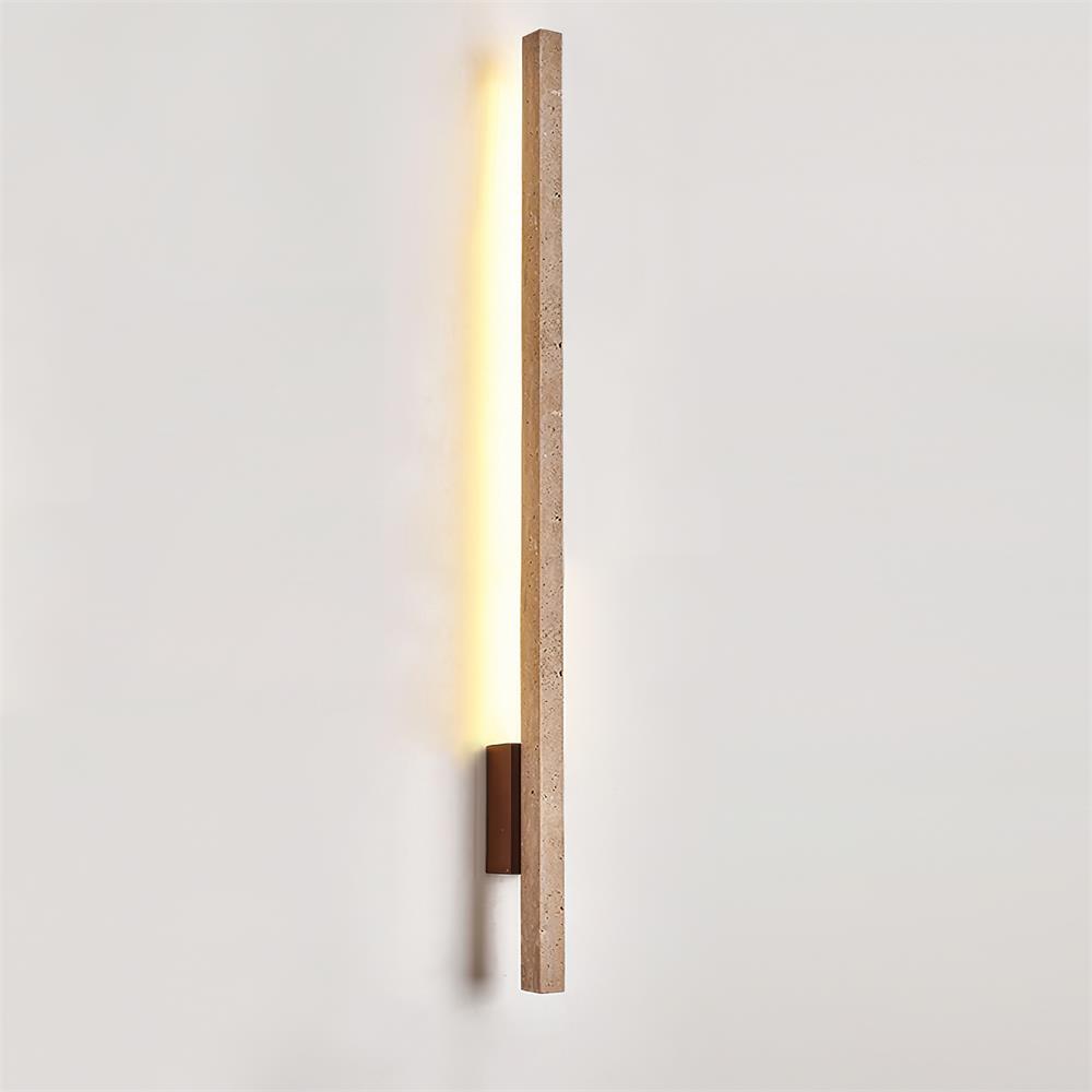Lampa Ścienna Minimalistyczna z Trawertynu z Wbudowanym Oświetleniem