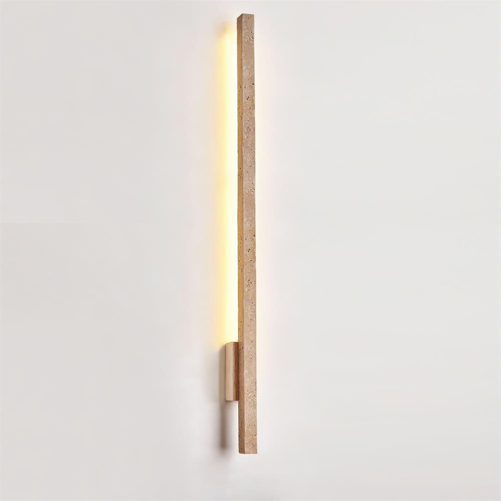Lampa Ścienna Minimalistyczna z Trawertynu z Wbudowanym Oświetleniem
