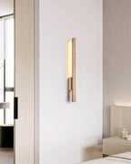 Lampa Ścienna Minimalistyczna z Trawertynu z Wbudowanym Oświetleniem