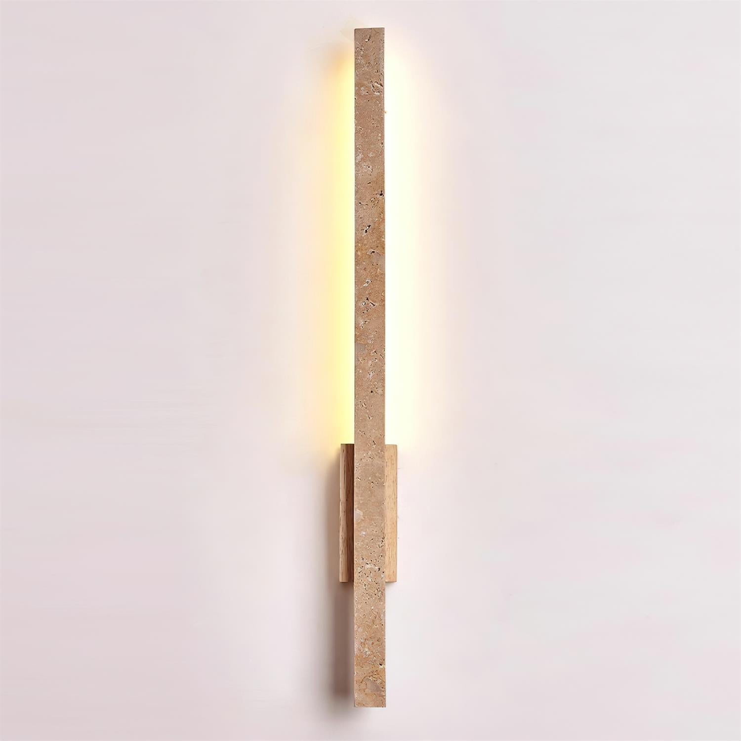 Lampa Ścienna Minimalistyczna z Trawertynu z Wbudowanym Oświetleniem