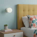 Lampa Ścienna Modern z Kloszem Kulowym i Ceramiczną Podstawą