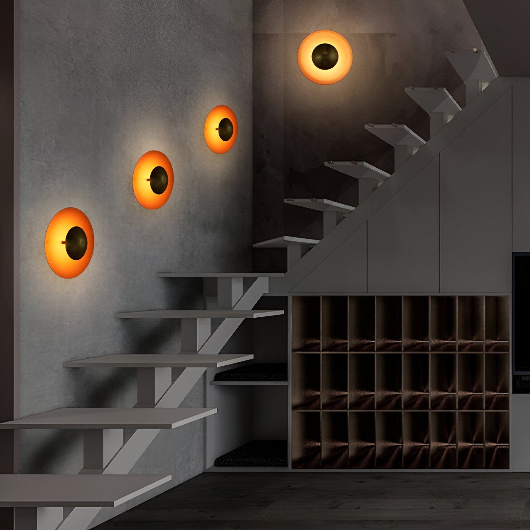 Lampa Ścienna Nowoczesna Minimalistyczna z Okrągłą Tarczą i Wbudowanym LED