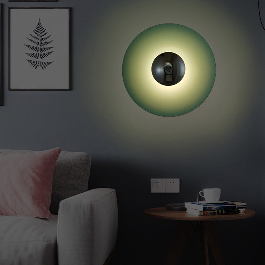 Lampa Ścienna Nowoczesna Minimalistyczna z Okrągłą Tarczą i Wbudowanym LED
