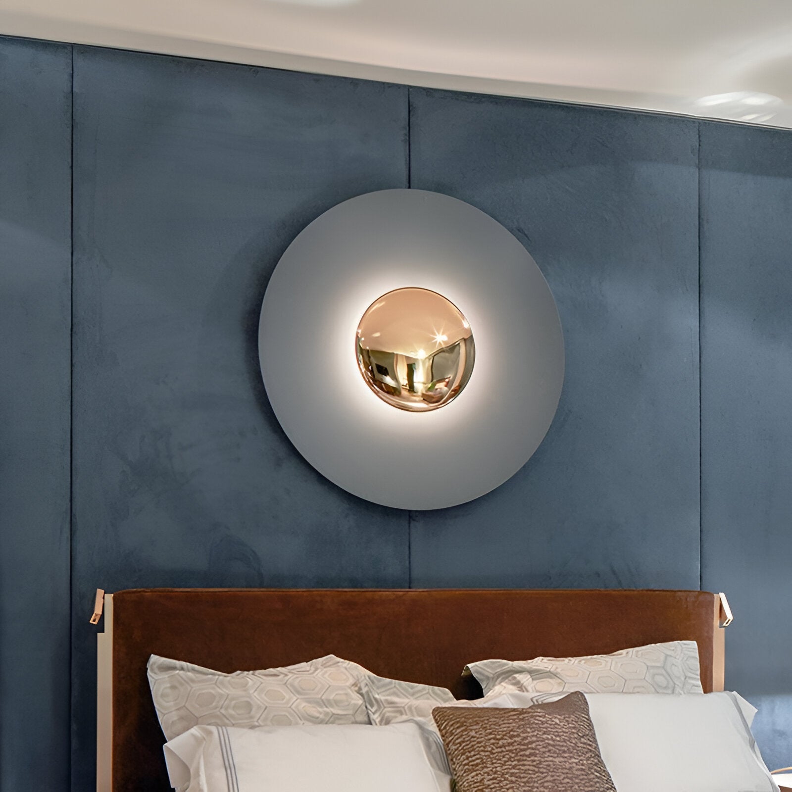 Lampa Ścienna Nowoczesna Minimalistyczna z Okrągłą Tarczą i Wbudowanym LED