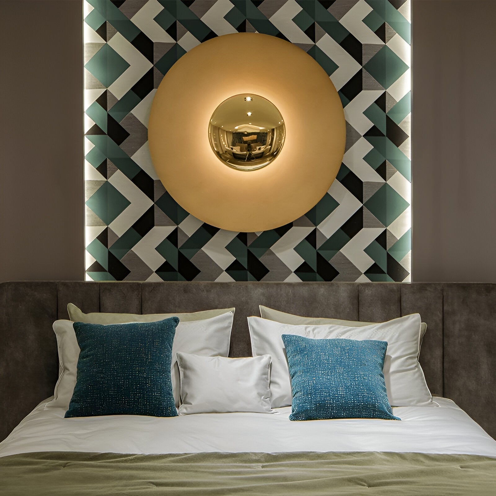 Lampa Ścienna Nowoczesna Minimalistyczna z Okrągłą Tarczą i Wbudowanym LED
