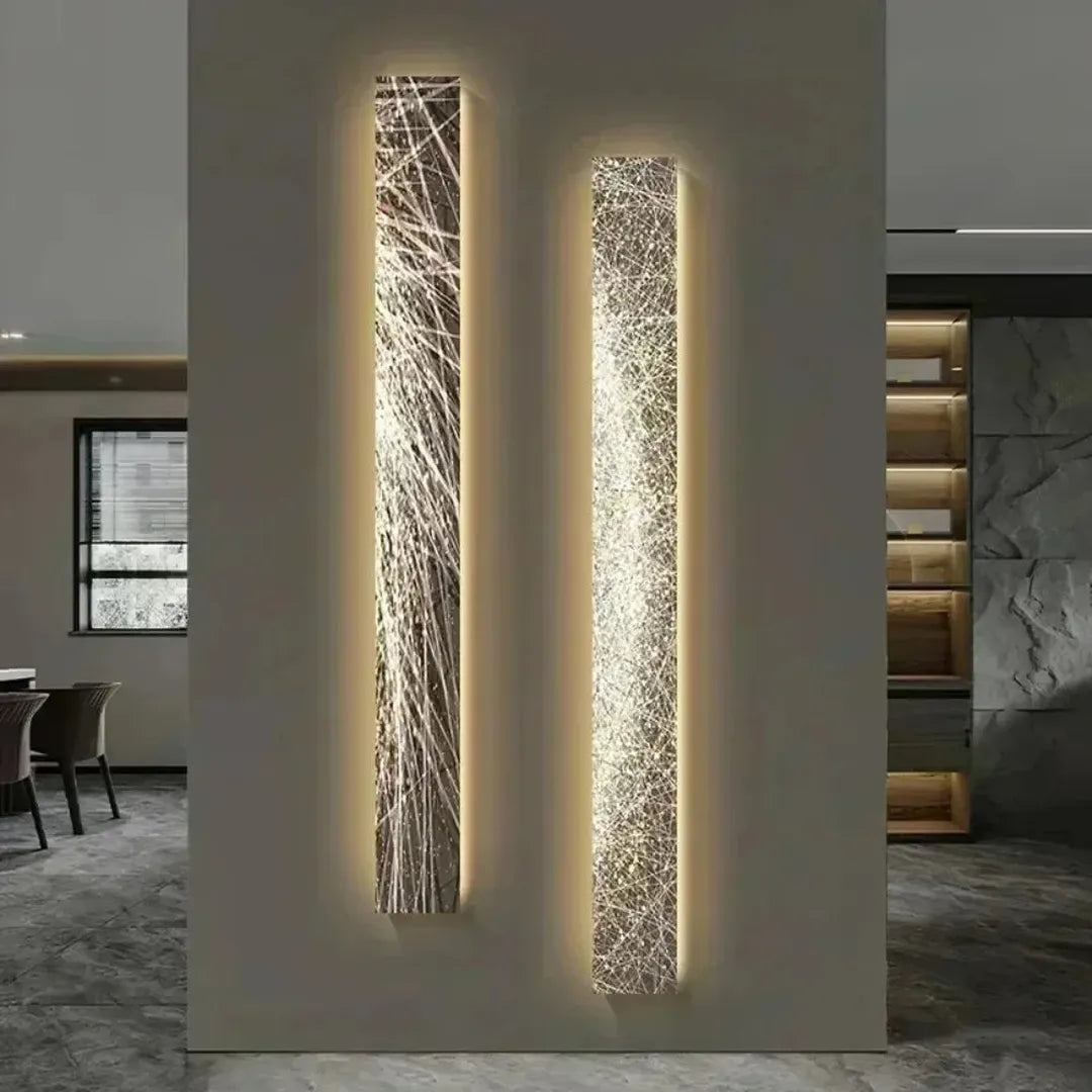 Lampa Ścienna Nowoczesna z Podświetleniem LED i Wzorem Artystycznym