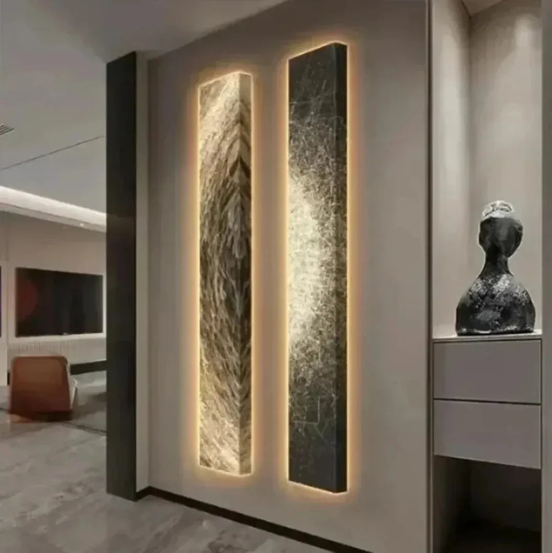 Lampa Ścienna Nowoczesna z Podświetleniem LED i Wzorem Artystycznym