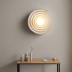 Lampa Ścienna Okrągła Wabi-Sabi Retro z Teksturowaną Obudową